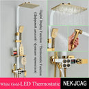 Black & chrome digital display thermostatic shower set bathroom system