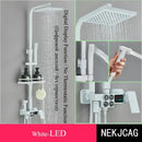 Black & chrome digital display thermostatic shower set bathroom system