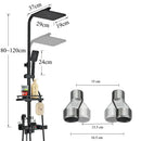 Black & chrome digital display thermostatic shower set bathroom system