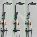 Black & chrome digital display thermostatic shower set bathroom system