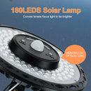 Black circular 180led solar shed light with remote garage fixture