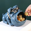 Black cool dog sculpture candy holder and coin bank living room decor