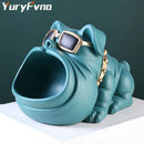 Black cool dog sculpture candy holder and coin bank living room decor