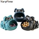 Black cool dog sculpture candy holder and coin bank living room decor