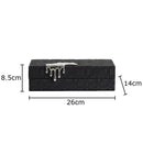 Black crocodile leather jewelry box bedroom silver drip storage case
