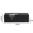 Black crocodile leather jewelry box bedroom silver drip storage case