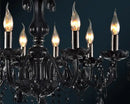 Black crystal chandelier lamps with fabric shades for dining room