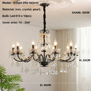 Black crystal chandelier with pearls foyer pendant light