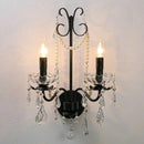 Black crystal chandelier with pearls foyer pendant light