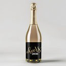 Black Damask Cheers Champagne Label
