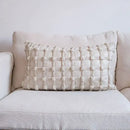 Black dot bubble quilted cushion cover bedroom pom pom decor