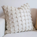 Black dot bubble quilted cushion cover bedroom pom pom decor