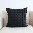 Black dot bubble quilted cushion cover bedroom pom pom decor