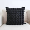 Black dot bubble quilted cushion cover bedroom pom pom decor