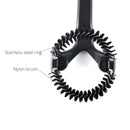 Black dual bristle espresso machine cleaning brush kitchen barista tool