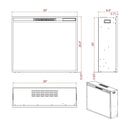 Black Electric Fireplace Heater Insert with Overheating Protection and Remote Control
