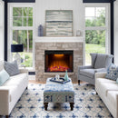 Black Electric Fireplace Heater Insert with Overheating Protection and Remote Control