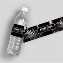 Black Fitness Water Bottle Labels