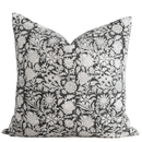 Burgos Floral Block Printed Pillow Cover | Black