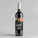 Black Floral Bridal Shower Wine Label