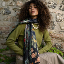 Sara - Long Silk Scarf - Black