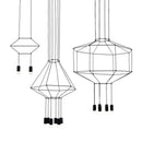 Black geometric designer nordic ceiling chandelier living room light