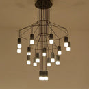 Black geometric designer nordic ceiling chandelier living room light