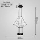 Black geometric designer nordic ceiling chandelier living room light