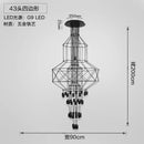 Black geometric designer nordic ceiling chandelier living room light