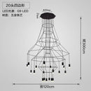 Black geometric designer nordic ceiling chandelier living room light