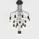 Black geometric designer nordic ceiling chandelier living room light
