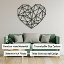 Metal Geometric Heart Wall Art