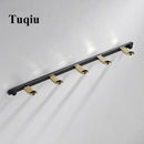 Black gold brass robe rack bathroom wall mount towel storage