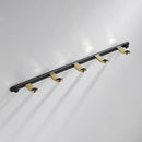 Black gold brass robe rack bathroom wall mount towel storage