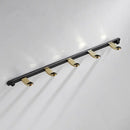Black gold brass robe rack bathroom wall mount towel storage