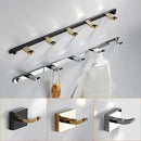 Black gold brass robe rack bathroom wall mount towel storage