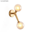 DecorBites™ Black/Gold Nordic Bubble Wall Sconce Lamp with Clear Glass - 2 Lights, Bedroom Lighting