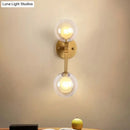 DecorBites™ Black/Gold Nordic Bubble Wall Sconce Lamp with Clear Glass - 2 Lights, Bedroom Lighting