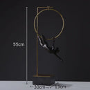 Black & gold gymnastic acrobat resin sculpture living room decor