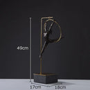Black & gold gymnastic acrobat resin sculpture living room decor