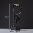 Black & gold gymnastic acrobat resin sculpture living room decor