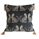 Black & gold leopard print throw pillow cover living room tassels