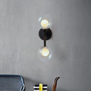 DecorBites™ Black/Gold Nordic Bubble Wall Sconce Lamp with Clear Glass - 2 Lights, Bedroom Lighting
