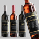 Black Gold Wedding Milestone Wine Label Set