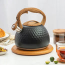 Black hammered stainless steel whistle boiling kettle kitchen decor