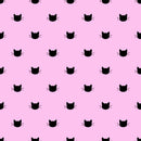 Black Heads of Cats on Pink Background Wallpaper