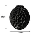 Black honeycomb texture ceramic vase living room artificial flower arrangement
