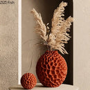 Black honeycomb texture ceramic vase living room artificial flower arrangement