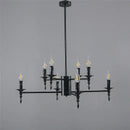 Black iron art candle chandelier pendant light for living room