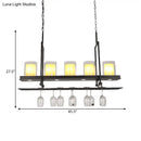 Traditional black island light fixture with wine glass holders kitchen